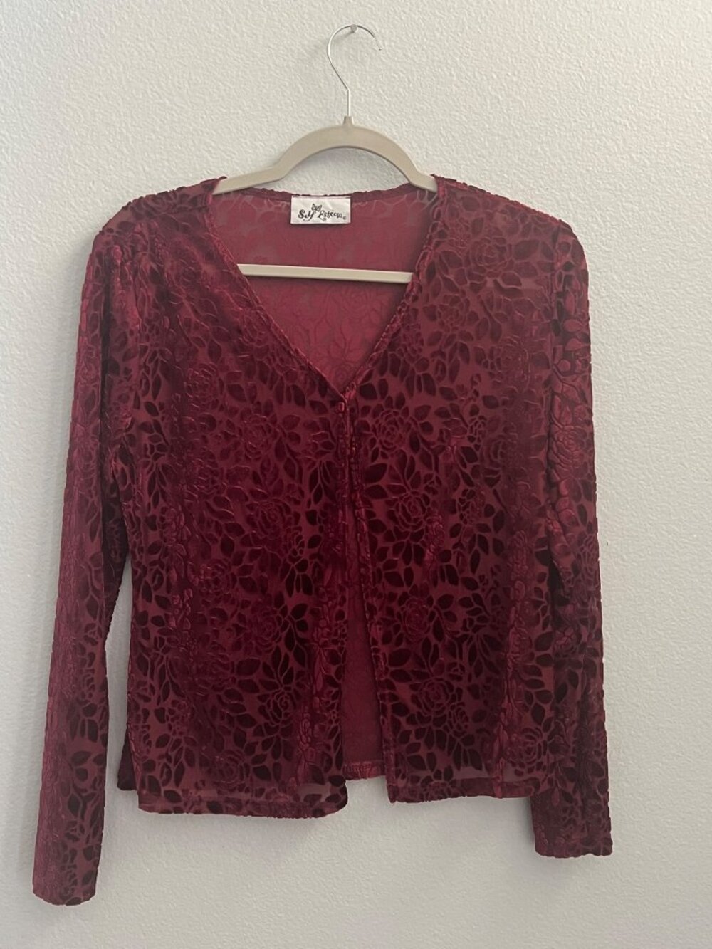 Red Velvet Blouse by Self Esteem size s/m